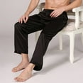 thumbnail image 3 of POINTERTECK Mens Pajama Pants Satin Solid Color Loose Sleepwear Bottom, 3 of 8