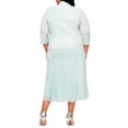 thumbnail image 2 of Alex Evenings Women's Metallic Mandarin-Collar Jacket & Dress Green Size 22W, 2 of 2
