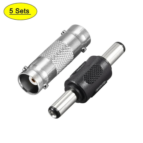 Uxcell 5.5mm x 2.1mm DC Male-Male Power Jack 5pcs & BNC Female-Female Adapter 5pcs, 10 Count