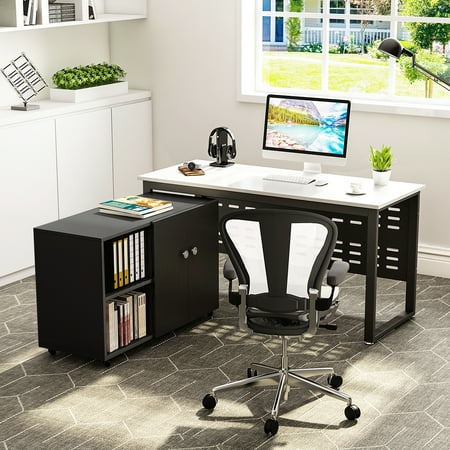 Computer Desk And File Cabinet Tribesigns 55 Large Office Desk