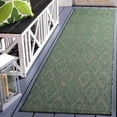 thumbnail image 2 of SAFAVIEH Courtyard Carl Geometric Indoor/Outdoor Runner Rug, Dark Green/Beige, 2'3" x 8', 2 of 10