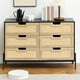 thumbnail image 4 of Cajonera de Ratán Natural de 47.2" con 6 Cajones, Cómoda Estilo Campestre con Patas Metálicas, Organizador Moderno para Closet, Sala y Dormitorio, 4 of 5
