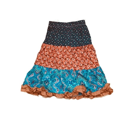 Cargo Girls Skirt - Girls' Long Flower and Paisley Peasant Skirt
