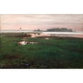 thumbnail image 2 of Bruno Liljefors 18x13 Gold Ornate Wood Frame and Double Matted Museum Art Print Titled - Evening Landscape (1902), 2 of 4