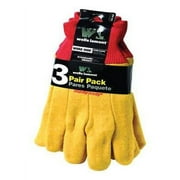 Wells Lamont Handy Andy Mens Work Gloves, Poly-Cotton Blend Yellow, 3 Count