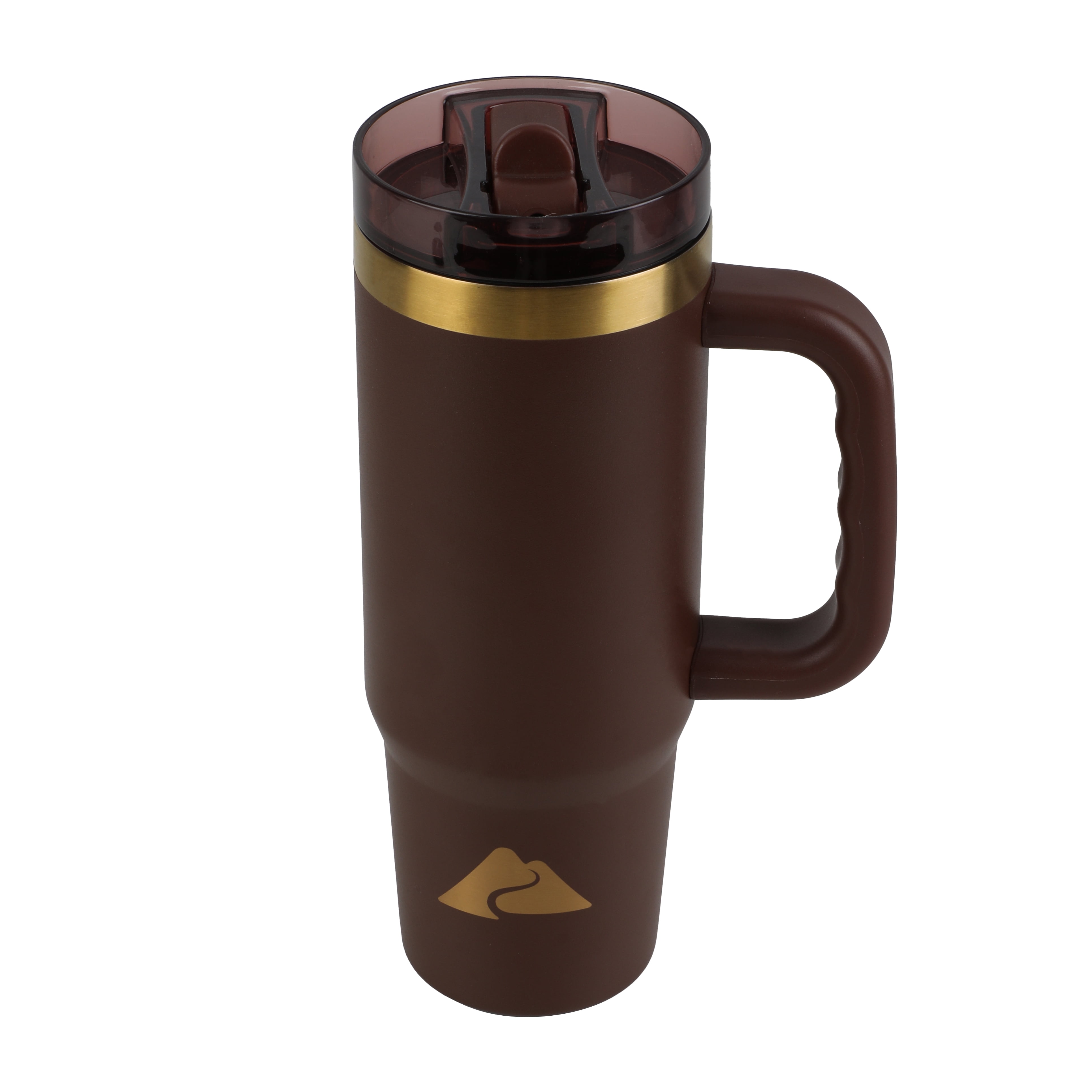 Ozark Trail 30oz Hot Chocolate Stainless Steel Insulated Travel Tumbler with Handle and Flip Straw Lid. Leak Resistant