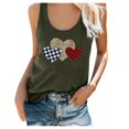 thumbnail image 1 of Cadeaux pour Maman Femmes Grande Taille Été Imprimé Animal Col Rond Sans Manches T-Shirt Débardeur, 1 of 6