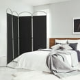 thumbnail image 2 of Costway 4 Panels Folding Room Divider 6 Ft Tall Fabric Privacy Screen Black, 2 of 10
