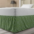 thumbnail image 1 of Abstract Bed Skirt, Repetitive Flowery Ethnic Stars Pattern in Shades of Nature and Geometric Design, Elastic Bedskirt Dust Ruffle Wrap Around for Bedding Decor, 4 Sizes, Olive Green, by Ambesonne, 1 of 2