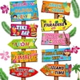 thumbnail image 1 of 20 Pieces Luau Aloha Party Welcome Sign, Tropical Hawaiian Summer Themed Party Decorations Hawaiian Party Welcome Sign Front Door with 4 Sheet Stickers, 1 of 7