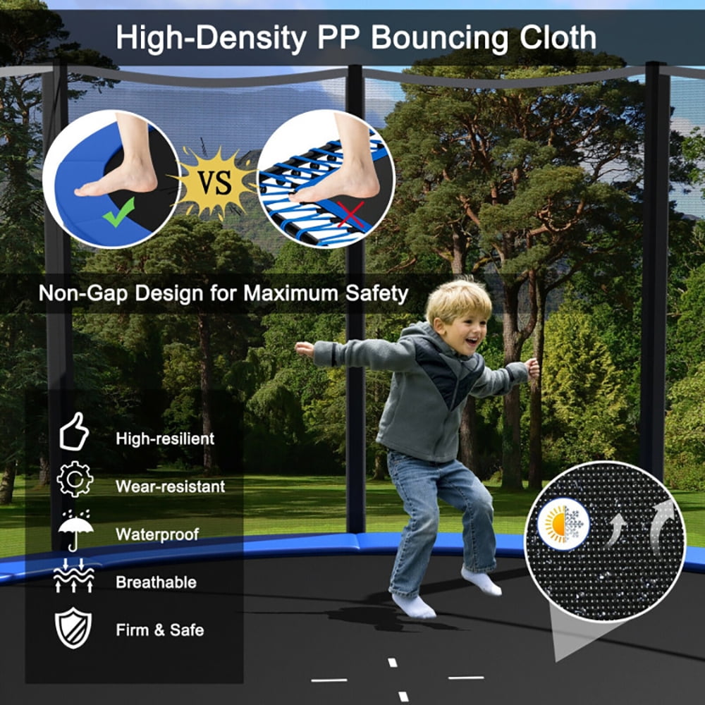 Aimee Lii 10 Feet Outdoor Trampoline Bounce Combo with Safety Closure Net Ladder, Outdoor Trampoline for Kids
