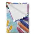 thumbnail image 2 of Crayon Soft Flannel Fleece Throw Blanket, Photo of Child's Drawing with Colorful Painting Crafts Happy Sun on Paper Print, Cozy Plush for Indoor and Outdoor Use, 60" x 80", Multicolor, by Ambesonne, 2 of 5
