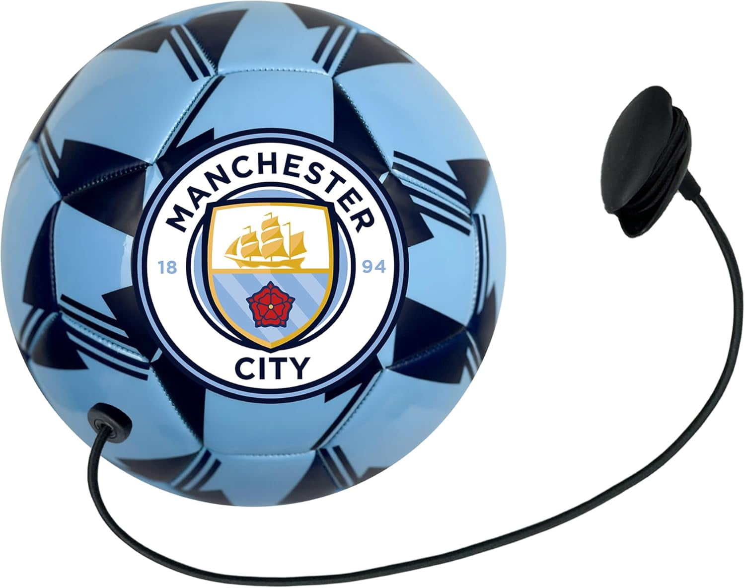 Icon Sports Man City Training Ball, Size 4, Sky/Navy, PVC, Cord