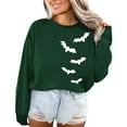 thumbnail image 1 of Women's Casual Crew Neck Bat Print Hoodie, 1 of 3