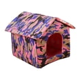 thumbnail image 3 of Caseta para gatos al libre, caseta para perros, fácil de montar, nido comunitario desmontable, cama cueva para mascotas, refugio de invierno para M 38X35X38CM, 3 of 6
