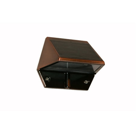 

Set of 2 Brown Solar Powered Outdoor Patio Deck and Wall Lights 3.5