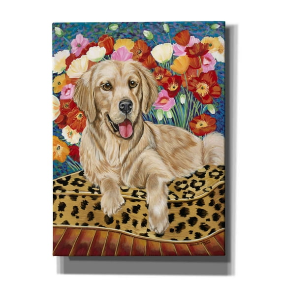 Epic Graffiti 'Golden Boy Retriever' by Carolee Vitaletti, Canvas Wall Art, 40"x54"