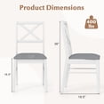 thumbnail image 3 of Gymax Dining Chairs Set of 4 Upholstered Kitchen Side Chairs w/ Rubber Wood Frame White & Grey, 3 of 10