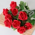 thumbnail image 3 of nipocaio Red Rose Artificial Flower Bouquet decoration (43cm), 3 of 5
