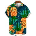 thumbnail image 4 of Xysaqa Gym Tops Mens White Tee Shirts Men's Hawaiian Shirt Funny Pineapple Graphic Shirt Short Sleeves Buttons Down Shirts for Men Big & Tall Holiday Party Summer Tropical Beach Shirts S-5Xl Oversize, 4 of 4