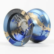 C3yoyodesign Zillion Yo-Yo - Monometal - Large Diameter and Wide Bodied YoYo (Blue Gold Black Splash)
