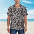 thumbnail image 2 of Fotbe Brown Moose with Pinecones Camisa Hawaiana para Hombre Unisex – Camisa Casual de Verano con Botones de Manga Corta de Algodón y Lino,XX-Large, 2 of 7