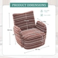 thumbnail image 7 of Villeston 360° Fabric Striped Swivel Accent Chair with Sand-Rimmed Fabric and Metal Bracket, Suitable for Living Room, Balcony and Bedroom，Red, 7 of 7
