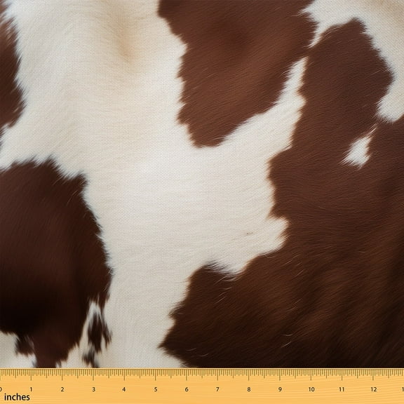 Cowhide Fabric By The Yard,Upholstery Fabric,Africa Wildlife Bull Cattle Cow Decorative Fabric,Western Farmhouse Milk Cow Animal Theme Indoor Outdoor Fabric,5 Yards