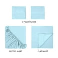 thumbnail image 3 of Superior 4-Piece Rayon From Bamboo Light Blue Sheet Set, King, 3 of 7