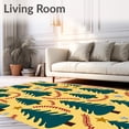 thumbnail image 2 of ODIKA 5'x7' Machine Washable Non-Slip Area Rug, Nordic Fir Tree with Festive and Motif High Traffic Rug with Pad, Yellow, 621342, 2 of 8