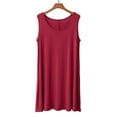 thumbnail image 4 of hotojiny Summer Dresses for Women Beach Sleeveless Solid Color Flowy Tshirt Tank Sundresses Soft Cozy Crew Neck Plus Size Dresses, 4 of 6