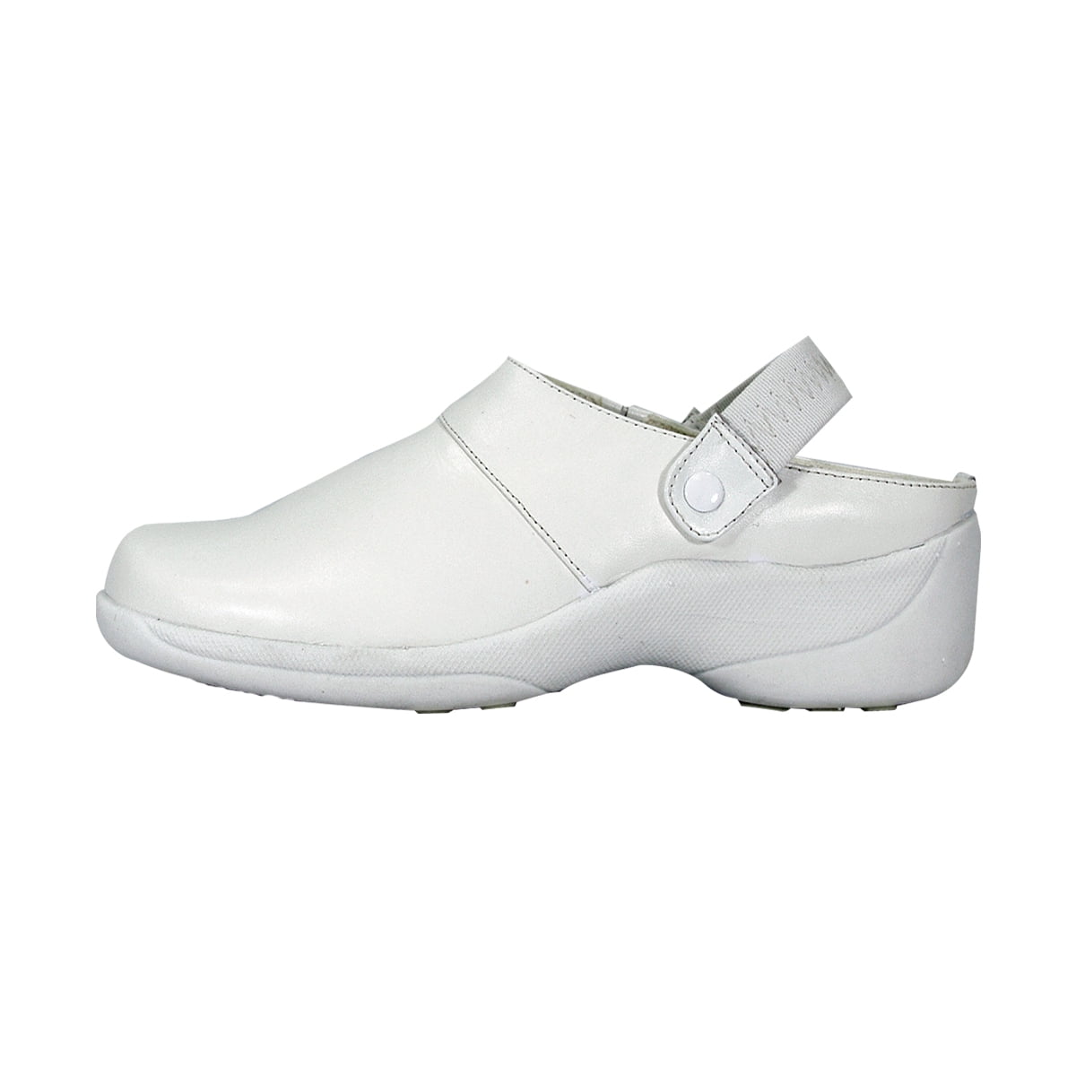 24 HOUR COMFORT Callie Wide Width Comfortable Leather Slingback Clogs WHITE 5.5