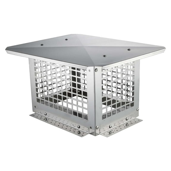Wqmh Chimney Cap 13 x 9 inch Practical Accessories & Easy Installation, Fits Mesh Covers Outside Clay Flue Shingles, Silver