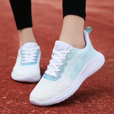

XIAQUJ Fashion Summer Women Sneakers Mesh Hollow Breathable Comfortable Lightweight Lace up Gradient Color Women s Fashion Sneakers Mint Green 7(38)