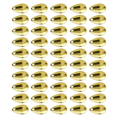 koolsoo 50x Fishing Making Durable Accessories Spinnerbaits Craft for Salmon Bass Beginners Men Women Gold 17mm