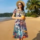 thumbnail image 4 of Disketp Vibrant Leopard In Flowers para Vestido de Manga Corta para Mujeres, Vestidos de Verano para Mujeres, Casual y Holgado para la Playa, 4 of 6