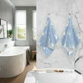 thumbnail image 7 of Dreamtimes Little White Flower Blue Cotton Towels Set 2 Pcs Absorbent Hand Towel Face Towels Kitchen Towels Bath Towels for Bathroom Laundry Room Kitchen 16 x 28 Inches, 7 of 7