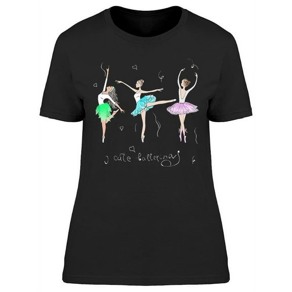3 Cute Young Ballerinas T-Shirt Women -Image by Shutterstock, Female Small