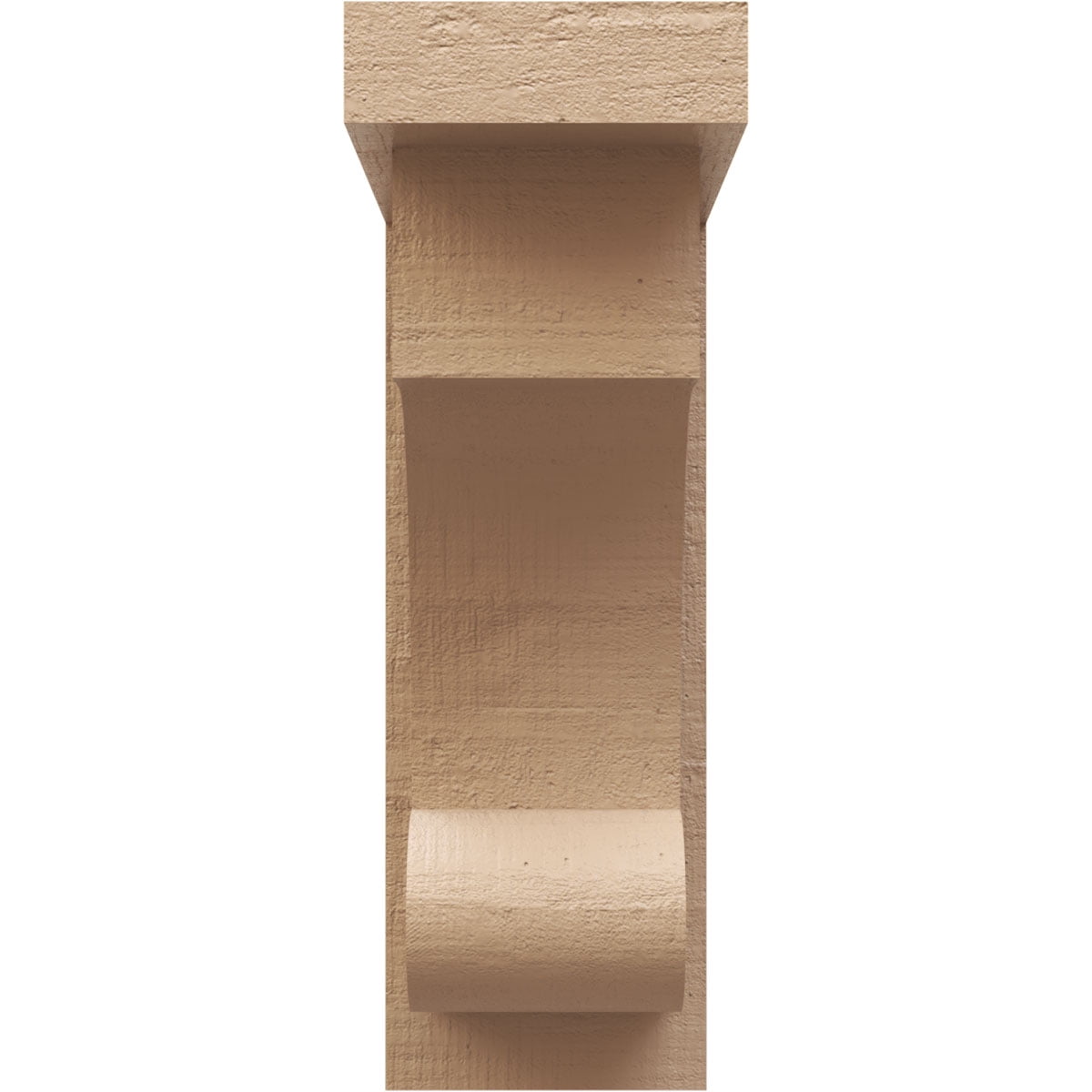 5"W x 10"D x 15"H Classic Alma Rough Cedar Woodgrain TimberThane Corbel, Primed Tan
