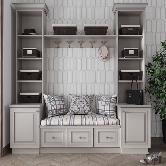 Festa 1.7 in. x 9.6 in. Matte White Ceramic Picket Wall and Floor Tile (2.37 sq. ft./case) (23-pack)