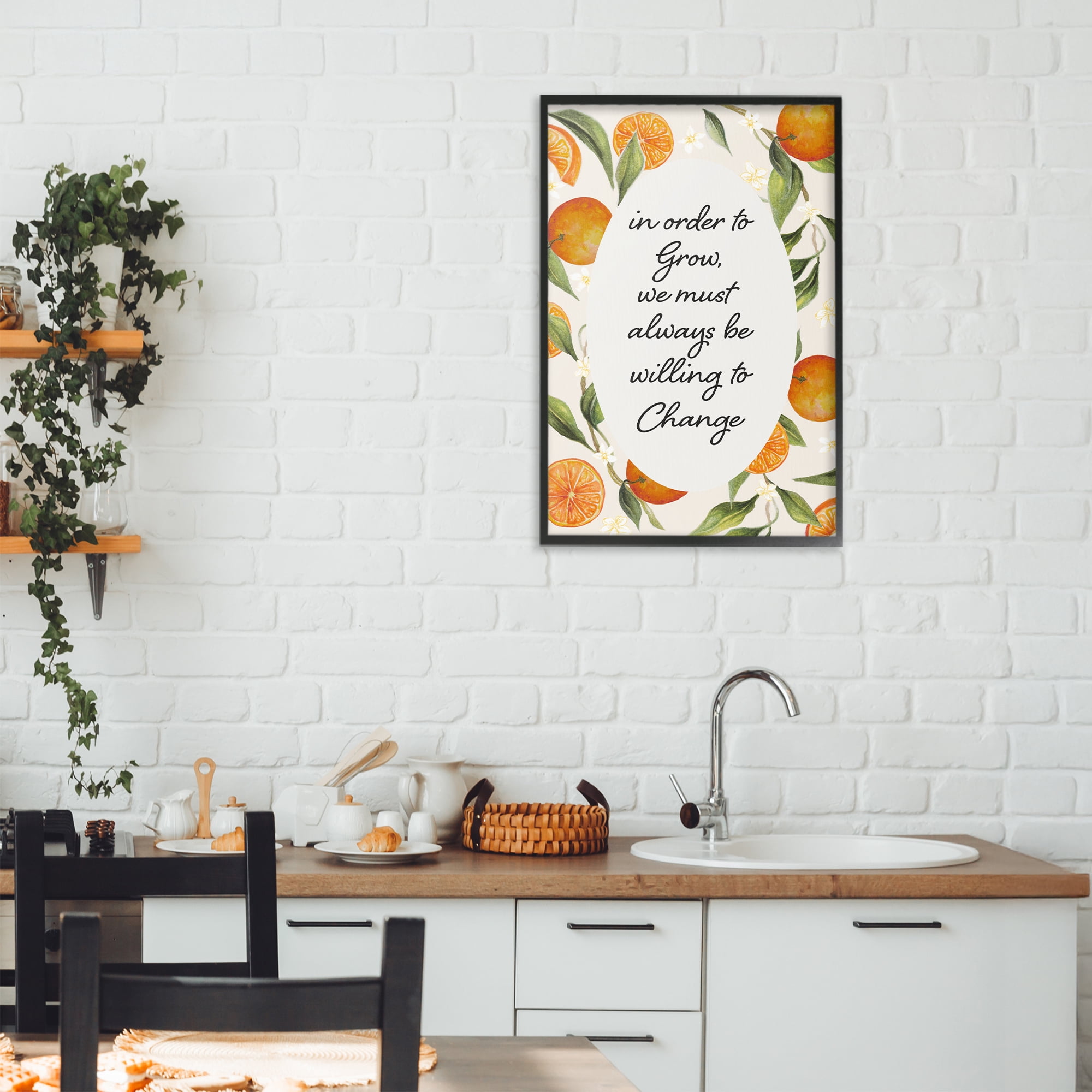Stupell Industries Willing To Change Quote Black Framed Giclee Art, design by Janice Gaynor