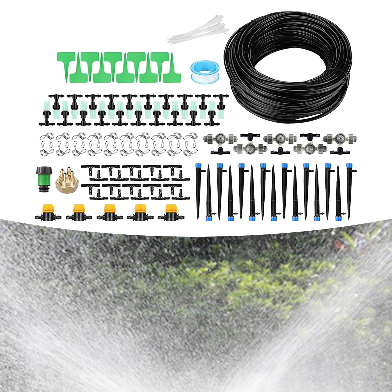 oshhnii Drip Irrigation Set Outdoor Threaded with Barb Garden Irrigation Tubing Hose 40m