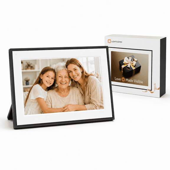 LightComm 64GB Digital Picture Frame,10.1 inch WiFi Digital Photo Frame with 1280*800 HD IPS Touchscreen Auto Rotate, Easy to Share Photos Videos