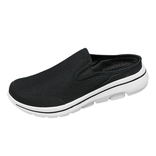 Wyzesi Espadrilles Rouges pour Femmes Plateforme Couple Décontractées Couleur Unie Bout Enveloppé Maille Tissée Respirantes Demi-Gougounes Grande Taille Chaussures Décontractées Espadrilles Blanches pour Femmes Habillées Larges