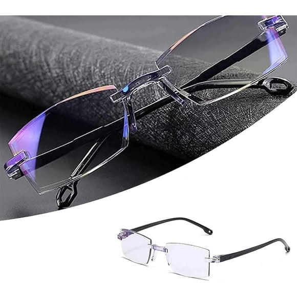 Color Glint Sapphire Alta dureza Anti-Azul Progresivo Lejos y Cerca de Doble Uso Gafas de Lectura-Gafas para presbicia Anti-Azul Claro Bifocal,Lejos y Cerca de Doble Uso