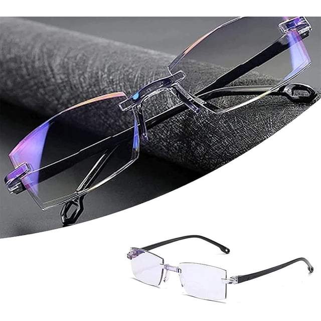 Color Glint Sapphire Alta dureza Anti-Azul Progresivo Lejos y Cerca de Doble Uso Gafas de Lectura-Gafas para presbicia Anti-Azul Claro Bifocal,Lejos y Cerca de Doble Uso
