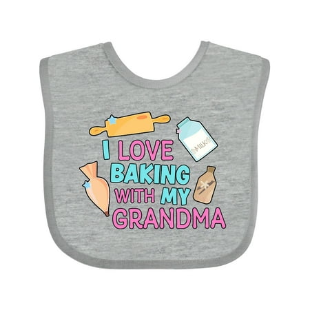 

Inktastic I Love Baking with My Grandma Gift Baby Girl Bib