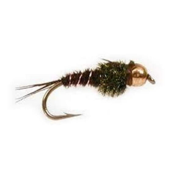 Fishing Flies, Trout Flies - 5 Bead Head Pheasant Tail Flies, Wet Flies, Nymph Flies - Sizes 10, 12, 14, 16, 18 - Gifts for Men