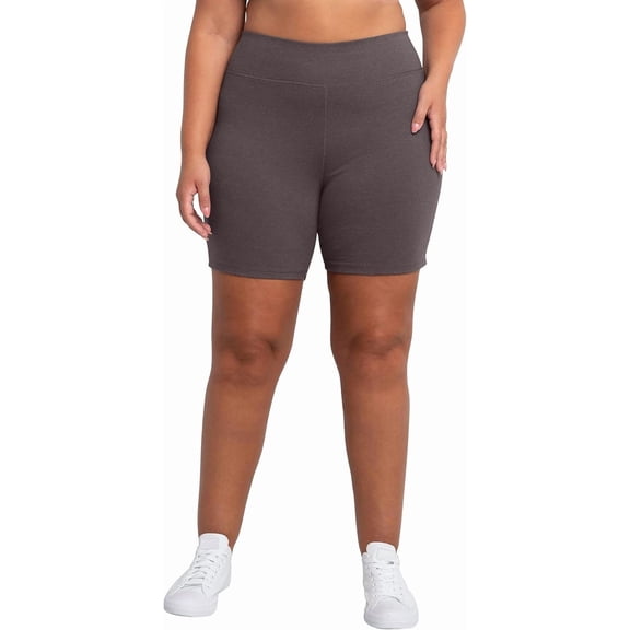 Just My Size Women's Stretch Jersey Bike Shorts, Plus Size Pull-On Bike Shorts