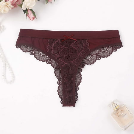 

XIAOFFENN Seamless Underwear For Women Womens Underwear Seamless Women Sexy Lace See-Through Breathable Thongs Briefs Panties Lingerie Underwear Clearance